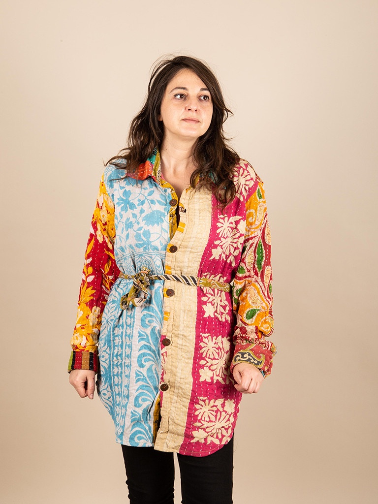 OVERSIZED RECYCLED QUILT SHIRT M/L 03