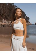 WHITE MACRAMÉ TOP