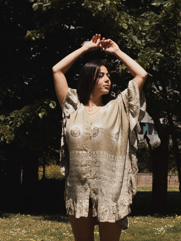 OM OLIVE SHIRT|DRESS