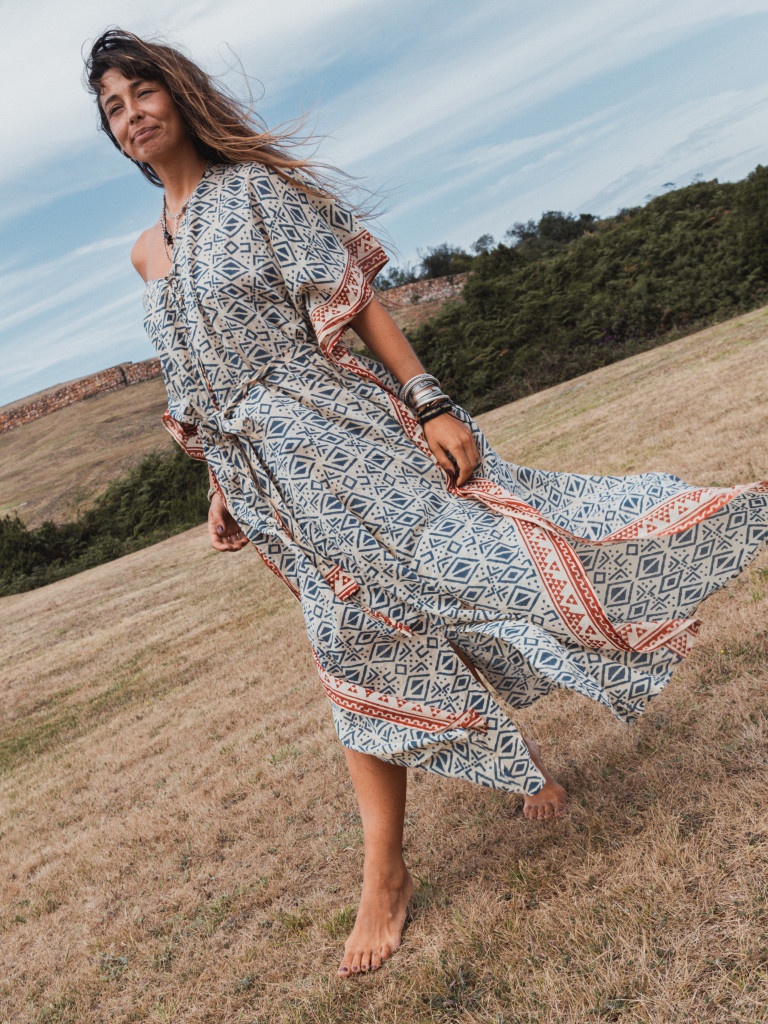 NUESTRA MAGIA HANDBLOCK DRESS/KAFTAN