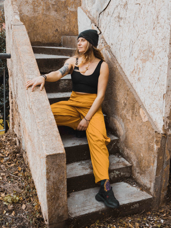 BUTTERFLY MUSTARD TROUSERS