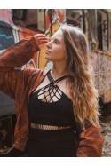 BLACK MACRAMÉ TOP
