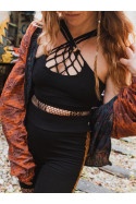 BLACK MACRAMÉ TOP